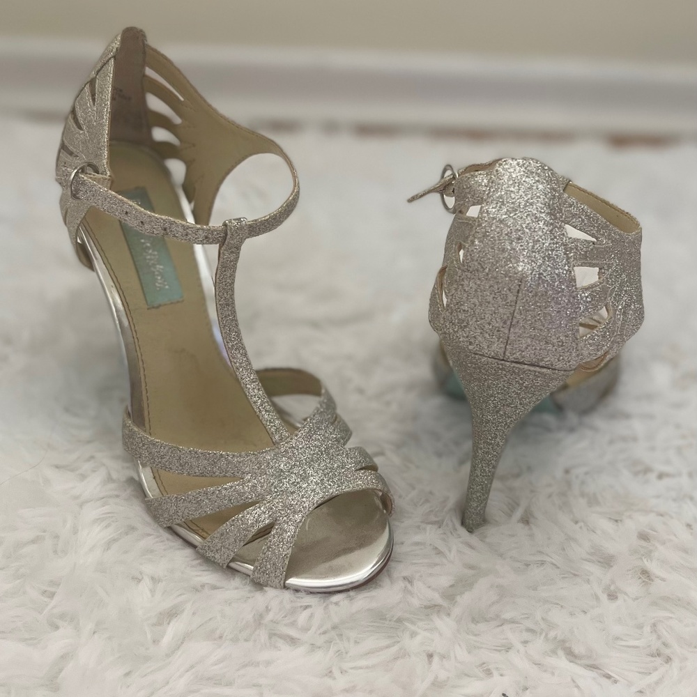 Blue by Betsey Johnson - silver with teal bottoms